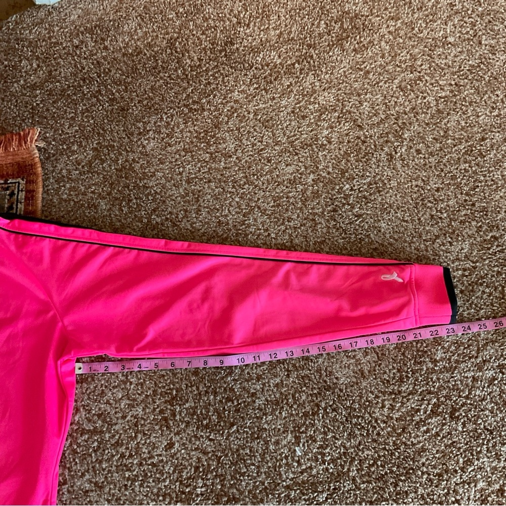 Fila Pink and Black Zip-Up Hoodie, light lining, breast cancer awareness - Picture 14 of 15